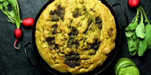 Beitragsbild des Blogbeitrags Pesto-Focaccia 