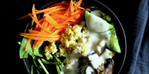 Beitragsbild des Blogbeitrags Hirse Pilz Bowl
