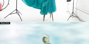 Beitragsbild des Blogbeitrags Das blaue Kleid mit Female Model Little Crazyinkedgirl Tattoomodel Compositing Adobe Photoshop