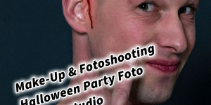 Beitragsbild des Blogbeitrags Make-Up & Fotoshooting Halloween Party Foto im Fotostudio Special FX