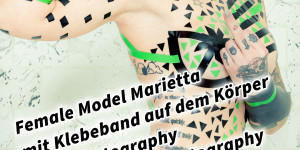 Beitragsbild des Blogbeitrags Female Model Marietta mit Klebeband auf dem Körper Tape Photography #tapethemodelphotography