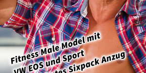 Beitragsbild des Blogbeitrags Fitness Male Model mit VW EOS und Sport Speedskates Sixpack Anzug 