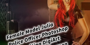 Beitragsbild des Blogbeitrags Female Model Julia Police Officer Photoshop Compositing DigiArt Fantasy für Halloween 