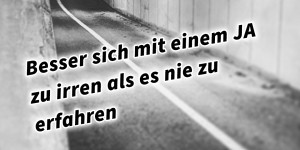 Beitragsbild des Blogbeitrags Besser sich mit einem JA zu irren als es nie zu erfahren