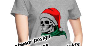 Beitragsbild des Blogbeitrags Streatwear Design Skully Christmas T-Shirt und weitere Produkte Spreadshirt & Amazon Merch 