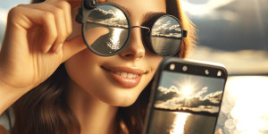Beitragsbild des Blogbeitrags Sonnenbrille als Polfilter oder Farbfilter und mehr Kontrast für Fotoeffekt mit dem Smartphone. Fotografieren und Filmen mit dem Smartphone: Bessere Fotos und Videos mit dem Handy für Freizeit, Hobby und Business