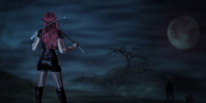 Beitragsbild des Blogbeitrags Making Of Video Sexy Zombie Killer Katana Schwert Compositing Female Model Julia mit Adobe Photoshop 