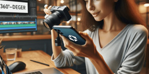 Beitragsbild des Blogbeitrags 360 Grad Produktvideo Trailer mit dem Smartphone und einem Notebook für Kreative. Fotografieren und Filmen mit dem Smartphone für Fotos und Videos: Smartphone-Fotografie: Profi-Tipps mit dem Handy für Freizeit, Hobby und Business
