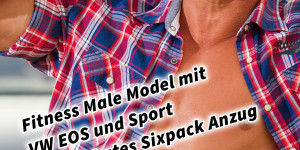 Beitragsbild des Blogbeitrags Fitness Male Model mit VW EOS und Sport Speedskates Sixpack Anzug