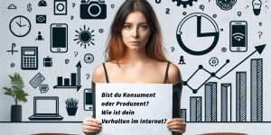 Beitragsbild des Blogbeitrags Bist du Konsument oder Produzent? Wie ist dein Verhalten im Internet? Vom Zeitfresser zu mehr Sichtbarkeit im Internet! Wie werde ich im Internet sichtbar?!: Starte mit Social Media für Erfolg durch deinen Online Auftritt und mehr Sichtbarkeit