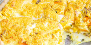 Beitragsbild des Blogbeitrags Vegane Kürbis-Quiche
