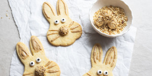 Beitragsbild des Blogbeitrags Kekse für Ostern: Häschen aus Mürbeteig 