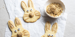 Beitragsbild des Blogbeitrags Kekse für Ostern: Häschen aus Mürbeteig
