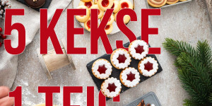 Beitragsbild des Blogbeitrags 5 in 1 Weihnachtkekse – 5 Sorten 1 Teig