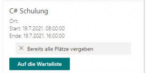 Beitragsbild des Blogbeitrags SharePoint Veranstaltungs-Warteliste für die Buchungs-Applikation