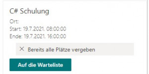Beitragsbild des Blogbeitrags SharePoint Veranstaltungs-Warteliste für die Buchungs-Applikation 