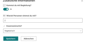 Beitragsbild des Blogbeitrags Zusätzliche Anmeldeinformationen für Veranstaltungen beim Anmelden abfragen 