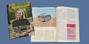 Beitragsbild des Blogbeitrags Artikel über Gateless Writing in der „Federwelt“