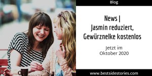 Beitragsbild des Blogbeitrags Gelegenheit | Oktober 2020: Jasmine reduziert, Gewürznelke kostenlos