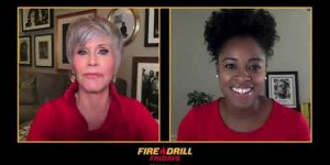 Beitragsbild des Blogbeitrags LIVE NOW mit Jane Fonda und Shaniqua McClendon, der politischen Direktorin von Crooked Media | Greenpeace USA 