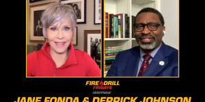Beitragsbild des Blogbeitrags LIVE: Fire Drill Freitags – Jane Fonda und Derrick Johnson diskutieren die Georgia Runoffs |  Greenpeace USA 