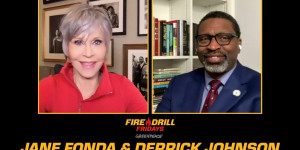 Beitragsbild des Blogbeitrags LIVE: Fire Drill Freitags – Jane Fonda und Derrick Johnson diskutieren die Georgia Runoffs | Greenpeace USA