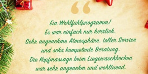 Beitragsbild des Blogbeitrags Bei so einem guten Feedback genießen wir die Weihnachtsfeiertage gleich noch … 