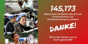 Beitragsbild des Blogbeitrags Hooray! Über 140 000 Menschen haben ihre Stimme für saubere, faire #Lieferketten…