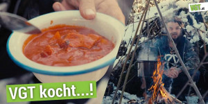 Beitragsbild des Blogbeitrags Veganes Chili im Wald mit Chris Moser! // VGT kocht…! 