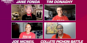 Beitragsbild des Blogbeitrags Fire Drill Friday mit Jane Fonda, Collete Pichon Battle, Joe McNeil und Tim Donaghy | Greenpeace USA