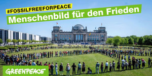 Beitragsbild des Blogbeitrags Menschenbild für den Frieden | Greenpeace Deutschland