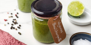 Beitragsbild des Blogbeitrags Veganes Basilikumpesto selber machen 