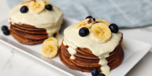 Beitragsbild des Blogbeitrags Vegane Schoko-Pancakes
