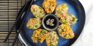Beitragsbild des Blogbeitrags Inari Sushi – gefüllte Tofutaschen