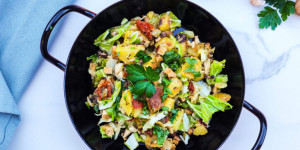 Beitragsbild des Blogbeitrags Veganes Tiroler Gröstl
