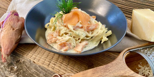 Beitragsbild des Blogbeitrags Tagliatelle mit Räucherlachs