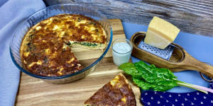 Beitragsbild des Blogbeitrags Mangold Quiche mit Schafkäse