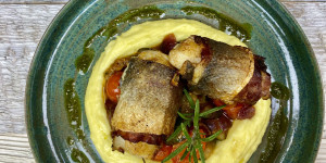 Beitragsbild des Blogbeitrags Saltimbocca vom Wolfsbarsch