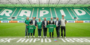 Beitragsbild des Blogbeitrags Allianz Österreich ist Hauptsponsor der SK Rapid Frauen und setzt langjährige Partnerschaft fort