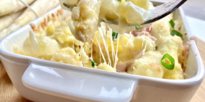 Beitragsbild des Blogbeitrags Spargelauflauf mit Schinken