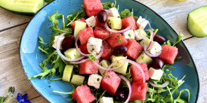 Beitragsbild des Blogbeitrags Melonen Feta Salat 