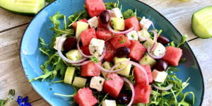 Beitragsbild des Blogbeitrags Melonen Feta Salat