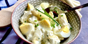 Beitragsbild des Blogbeitrags Bester Eiersalat mit Spargel