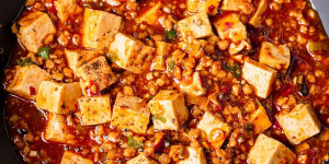 Beitragsbild des Blogbeitrags Veganer Mapo-Tofu (Szechuan Art)