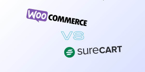 Beitragsbild des Blogbeitrags SureCart oder WooCommerce – Onlineshop Systeme für WordPress im Vergleich 