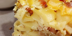 Beitragsbild des Blogbeitrags Selchfleisch-Fleckerl-Gratin