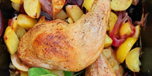 Beitragsbild des Blogbeitrags Griechisches Zitronenhuhn