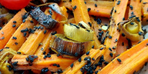 Beitragsbild des Blogbeitrags Ofenkarotten und Auberginen-Dip