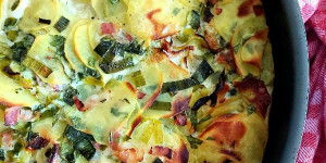 Beitragsbild des Blogbeitrags Erdäpfel-Lauch-Torte