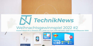 Beitragsbild des Blogbeitrags TechnikNews Weihnachtsgewinnspiel 2022 #2: Huawei Watch Fit 2, Libratone Air+, yeedi vac 2 pro, AVM FRITZ!Box 4060 und FRITZ!Repeater 1200 AX